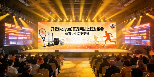 开云(kaiyun)官方网站上线发布会现场，背景板展示体育让生活更美好主题