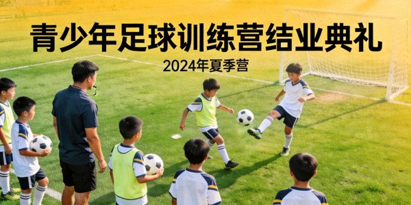 青少年足球训练营结业典礼上，小球员们展示学习成果