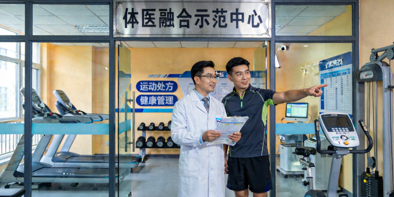 体医融合示范中心挂牌 - 医生与健身教练共同工作场景