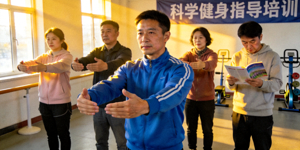 社会体育指导员培训现场 - 指导员指导群众科学健身