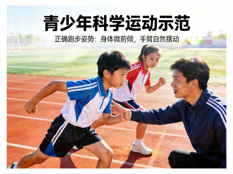 青少年科学运动示范 - 学生在指导下进行正确姿势的体育锻炼