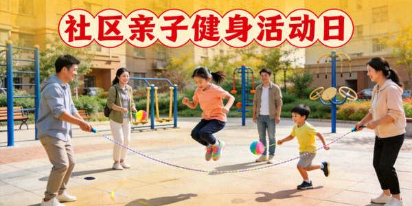 社区亲子健身活动日 - 家长与孩子共同参与体育游戏