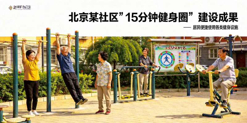 北京某社区'15分钟健身圈'建设成果 - 居民便捷使用各类健身设施