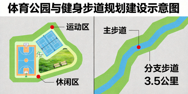 体育公园与健身步道规划建设示意图