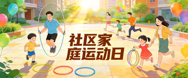 社区家庭运动日 - 父母与孩子共同参与趣味体育游戏