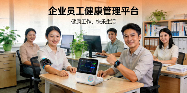 企业员工健康管理平台 - 办公室内员工使用健康监测设备