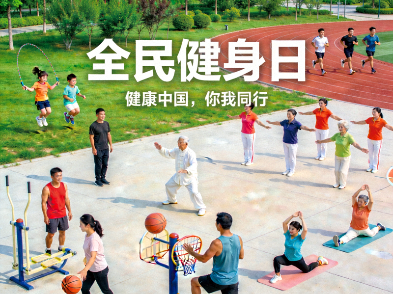 全民健身日活动现场 - 各年龄段人群参与多样化体育活动