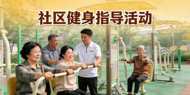社区健身指导活动 - 专业教练指导居民正确使用健身器材