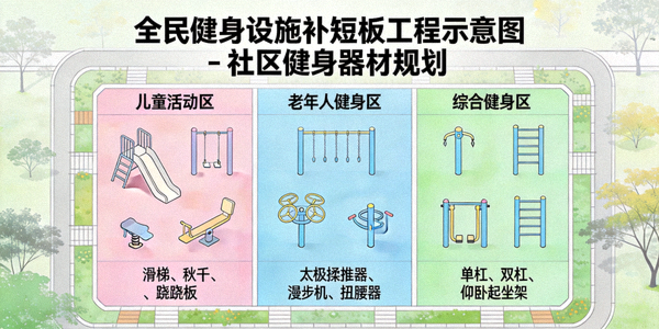 全民健身设施补短板工程示意图 - 社区健身器材规划