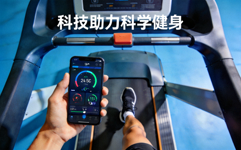 健身爱好者使用手机应用记录运动数据 - 科技助力科学健身