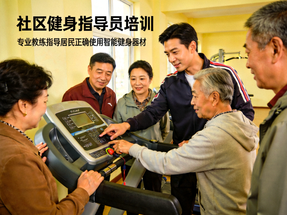 社区健身指导员培训 - 专业教练指导居民正确使用智能健身器材