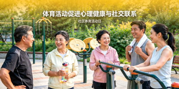 社区居民微笑交谈 - 体育活动促进心理健康与社交联系