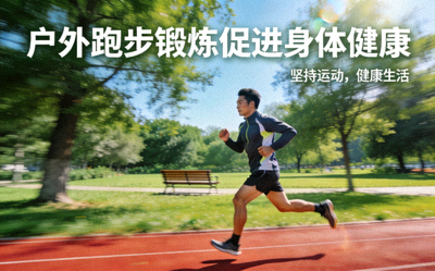 户外跑步锻炼促进身体健康 - 运动者在公园跑步
