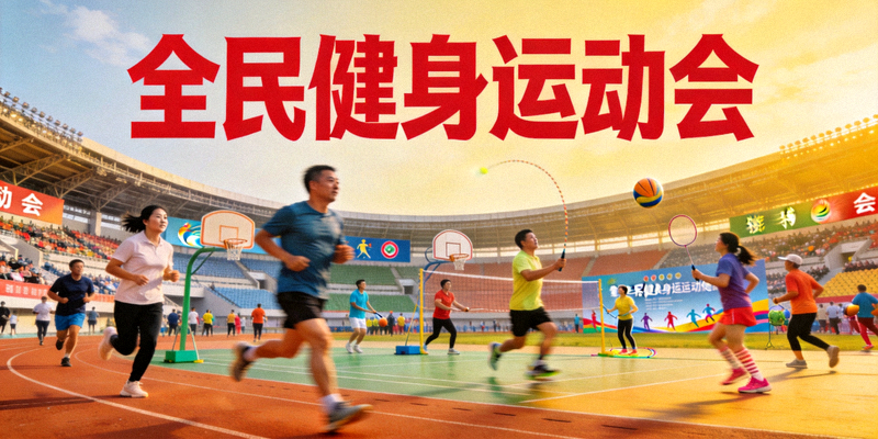 全民健身运动会在体育场举行 - 市民参与各类体育项目