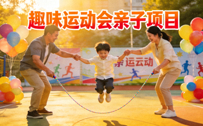 趣味运动会亲子项目 - 家长与孩子共同完成游戏