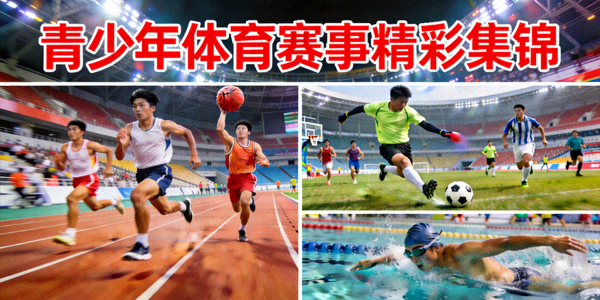 青少年体育赛事精彩集锦 - 多个项目比赛现场画面